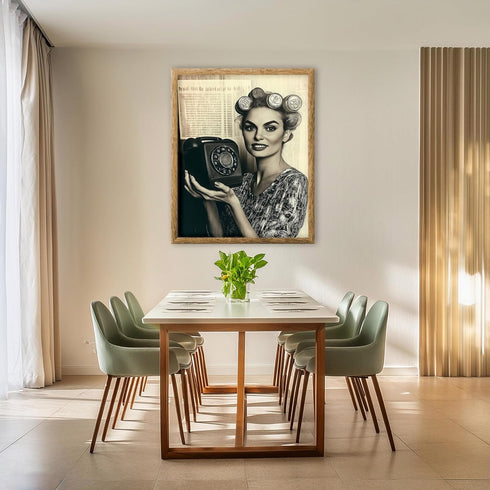 Posterizer 1 pcs-comedic high fashion retro art of woman-black and white photo 3-Photography Art-Retro Art-Decor for Home & Office- unframed wall ...