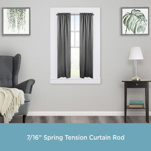 Kenney KN631/5 Strafford Spring Tension Rod, 28 inches to 48 inches, Black...
