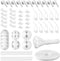 Cord Management Organizer Kit 2 Cable Sleeve Split with 41Self Adhesive Cable Clips Holder, 10pcs and 2 Roll Self Adhesive tie and 100 Fastening C...