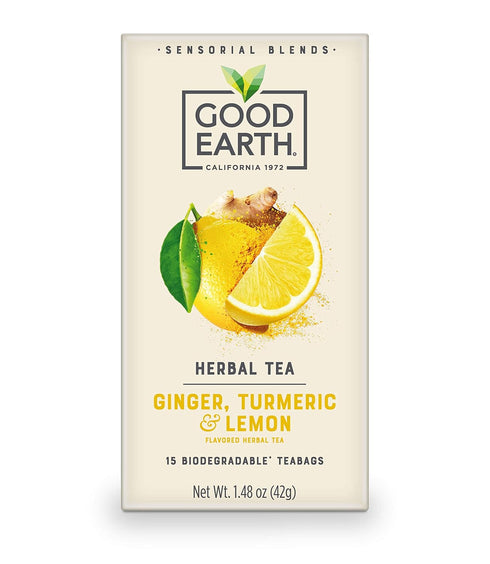 Good Earth Sensorials Ginger, Turmeric & Lemon Herbal Tea 15 ct Box...