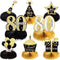Outus 8 Pcs 80th Birthday Table Decorations for Men and Women Happy 80th Honeycomb Centerpieces Black Gold Cheers to 80 Years Decor 1945 Tables To...