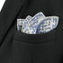 S&W SHLAX&WING Mens Ties Silver Sky Blue Matching Pocket Square Only...