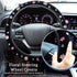 10 Pcs Embroidery Cute Flower Car Accessories Set Floral Steering Wheel Cover Car Air Vent Clips Center Console Armrest Cushion Car Cup Mats Seat ...