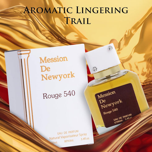 Mession de New York Rouge 540 Eau De Parfum for Men and Women - Saffron & jasmine as top notes - Base of Cedar & Fir Resin - Fragrance Choice for ...