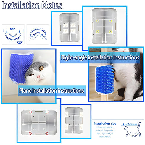Cat Self Groomer with Catnip, Cat Self Grooming Wall Brush Cat Corner Scratcher Face Massage Comb (Upgrade 2 Pack)...