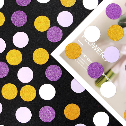 White Purple-Gold Party Decorations Confetti - 300pcs Glitter Graduation Mothers Day Table Confetti Woman Girl Birthday Party Decoration Bridal Ba...