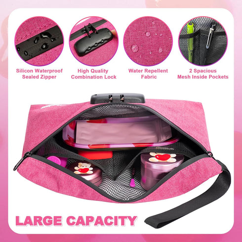 MAICHENG Storage Bag with Combination Lock Large Storage Container Travel Medicine Lock Bag Water Resistant Money Organizer Pouch Great Christmas ...