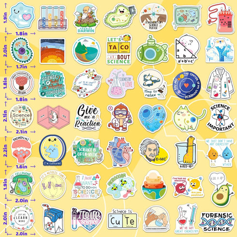 200PCS Science Stickers Chemistry Biology Physics Stickers for Students Kids Natural Science Class Teachers Laboratory Decor Water Bottles Laptop ...