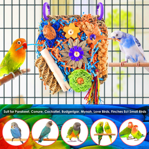 KATUMO Bird Toys, Parakeet Toys Cockatiel Foraging Toys Conure Shredder Toys for Parakeet Cockatiel Conure Lovebird Budgie Bird Cage Toys...
