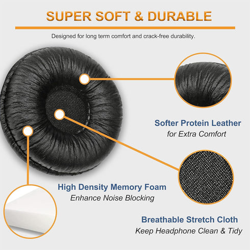 Ear Cushions for Sony Headphone Replacement Ear Pads Compatible with Sony MDR-ZX110 ZX110NC ZX100 WH-CH500 CH520 CH510 V150 V250 V200 JBL Tune 510...