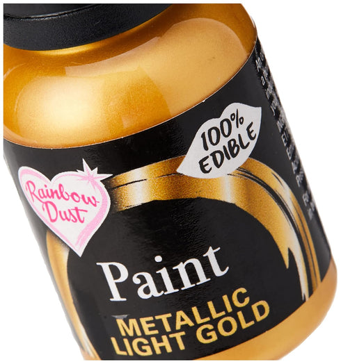 Rainbow Dust Metallic Food Paint Metallic Light Gold...