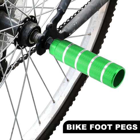 X AUTOHAUX 4pcs Aluminum Alloy Rear Foot Pegs Footrests Universal Green for BMX MTB Bike Bicycle Fit 3/8 Inch Axles...