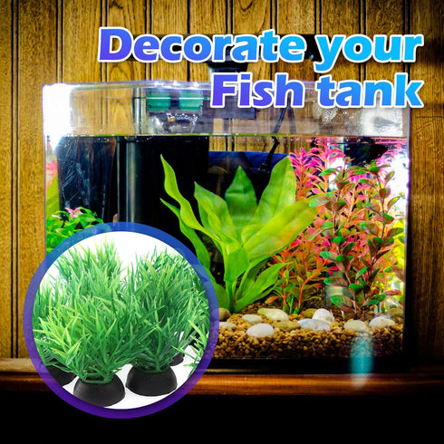 Green Aquarium Plant Ornaments, Artificial Water Plants, Lifelike Plastic Fish Tank Foreground Grass, Water Tank Decorations (10Pcs)...