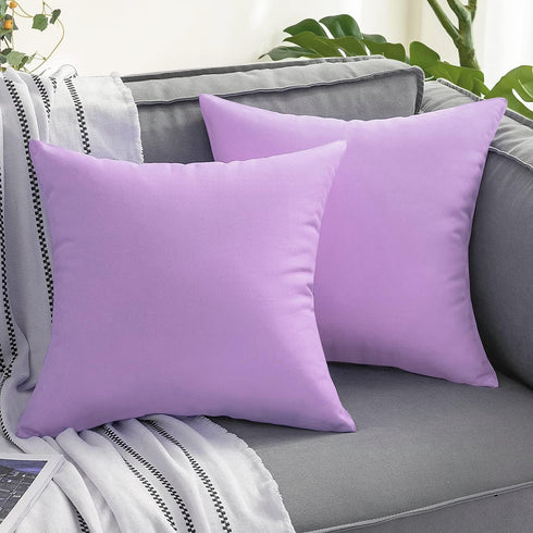 Outdoor Waterproof Throw Pillow Covers 16X16 Set of 2 Decorative Purple Patio Furniture Cushion Cases Outside Decor for Couch Garden Bench Porch...