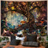 YEXIT Fairy Tales Magical Forest Tapestry, Nature Tree of Life with Elves Landscape Tapestry Wall Hanging for Living Room BedRoom Decoration Red 6...