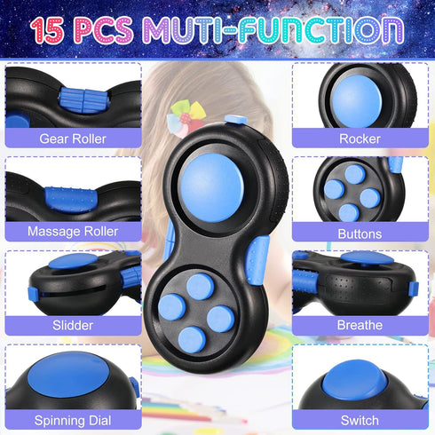 15 Pcs Pad Portable Controller Classic Retro Game Controller Toy Handheld Toy Controller with 8 Functions Controller Game Pad for Teens Relieve St...
