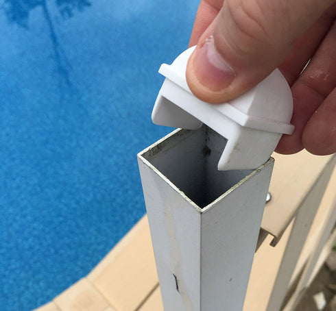 above Ground Pool Fence Post Caps- (Package of 12 pieces) white, 1.5 inch square Post (fits many brands of pools)...