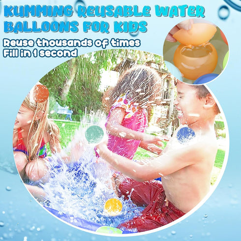 Reusable Water Balloons,Pool Beach Water Toys for Boys and Girls,Soft Silicone Water Splash Ball,Water Balloons Toys for Kids Outdoor Games,Summer...
