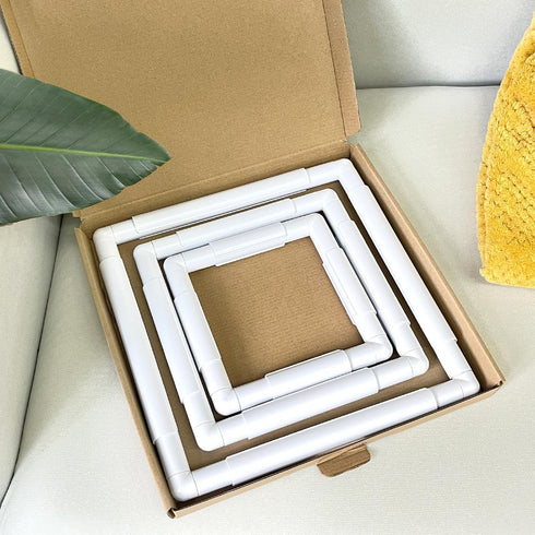 HAND U JOURNEY Universal Clip Frame Square Rectangle Plastic Clip Frame for Embroidery, Quilting, Cross-Stitch, Punch Needle, Silk-Painting-17''x1...