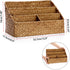 BTSKY Woven Storage Basket Natural Seagrass Vertical Wicker Storage Baskets with 4 Compartments Desk Organizers and Storage Magazine File Holder H...