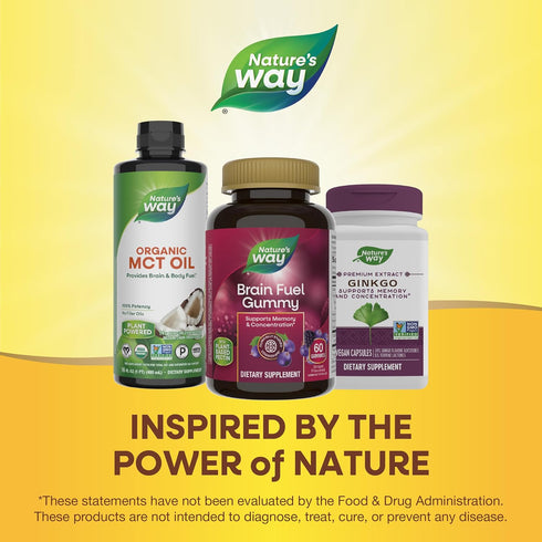 Nature's Way Brain Fuel, Supports Memory and Concentration*, Clinically Studied Cognigrape®, 60 Gummies, Grape Flavored...