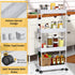 SPACEKEEPER Slim Rolling Storage Cart 4 Tier Bathroom Organizer Mobile Shelving Unit Storage Rolling Utility Cart Tower Rack for Kitchen Bathroom ...