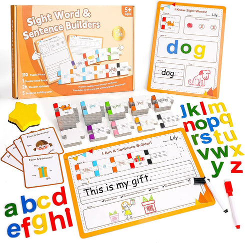 145 PCS Sentence Building for Kids, Sight Word Games Puzzle, Special Education Classroom Must Haves, Montessori Grammar Reading Game, Speech Thera...