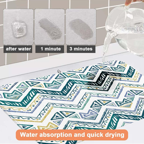 Dish Drying Mat for Kitchen Counter Tree Watercolor Cute Print Drainer Mats Rack Holder Countertop Absorbent Microfiber Baby Bottles Coffee Pads 1...