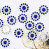 50 pcs Rhinestone Embellishments Crystal Decoration Brooch Button Flatback DIY Craft for Flower Headband Dress Accessory 14mm (Blue)...