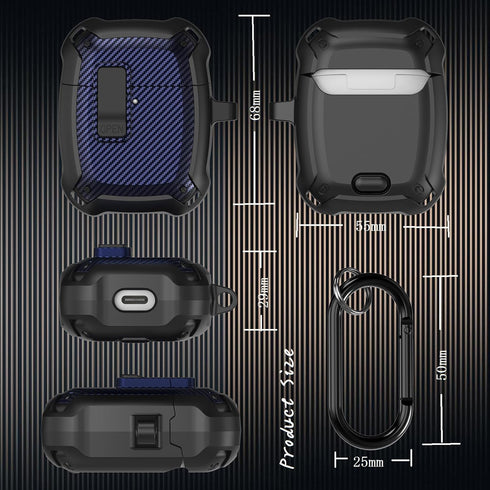 for Google Pixel Buds Pro Case 2022 with Cleaner Kit, Military Hard Shell Protective Armor Cover with Lock & Carabiner for Google Pixel Pro Earbud...