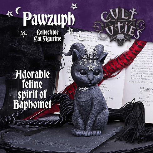 Nemesis Now Figurine Decor, Detailed Hand-Painted Polyresin, Black - Pawzuph Horned Gothic Satanic Cat...
