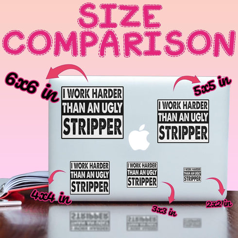 (3PCS) I Work Harder Than an Ugly Stripper Sticker Hard Hat Worker Blue Collar 3" Die-Cut Waterproof Vinyl Sticker for Toolbox Helmet Water Bottle...