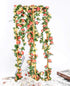 Miracliy 9Pcs 74FT Flower Garland Artificial Rose Arch Vines Fake Spring Floral Garland for Flower Wall Backdrop Wedding Mothers Day Garden Tea Pa...