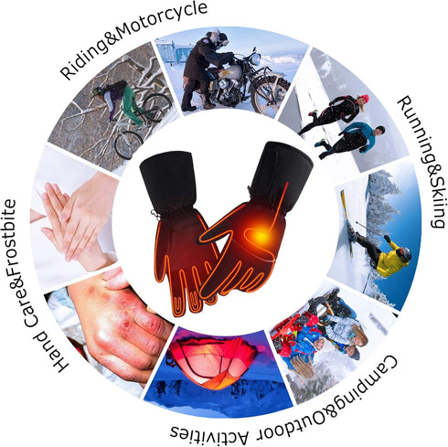 SPRING Electric Heated Gloves,Portable Battery Heating Thermal Gloves,Waterproof Touchscreen Gloves for Cycling,Motorcycle,Hiking,Snowboarding Out...