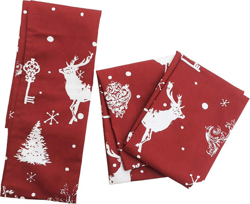 Set of 3 Tea Towels, Christmas Forest, 100% Cotton Tea Towels, Size 18x28 Inch. Perfect for Thanks Giving, Christmas and Other Holiday Season....