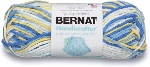 Bernat Handicrafter Cotton Ombre Yarn, 1.5 oz, Gauge 4 Medium, 100% Cotton, Sunkissed Ombre...
