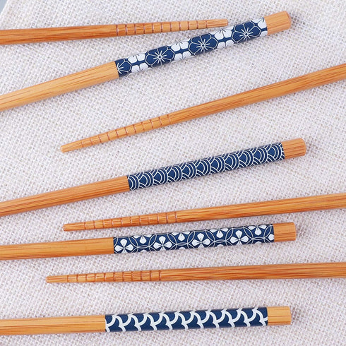 Antner 10 Pairs Natural Bamboo Chopsticks Japanese Style Reusable Chop Sticks, Dishwasher Safe Chopstick Set, 8.8 Inch/22.5cm...