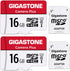 Gigastone 16GB Memory Card Pack of 2 Cards, Camera Plus Series, Speed Up to 85MB/s. Ideal for Full HD Video Gopro Camera Drone, U1 C10 Micro SDHC ...