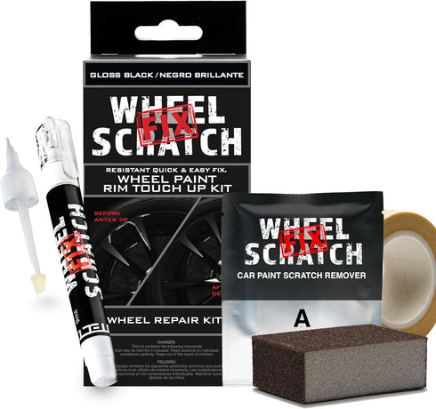 Gloss Black Rim Touch Up Paint Kit, Car Wheel Scratch Repair Kit, Wheel Touch Up Paint Pen, curb rim repair kit, curb rash repair Kit, Universal R...