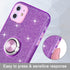 Wisdompro Glitter Case for iPhone 11, with Ring Holder Kickstand for Women Girls - Purple...
