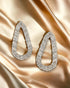 Large Oval 18k Gold Plated Dangle Earrings with Cubic Zirconia for Women, Big Oval Rhinestone CZ Earrings for Gifts...