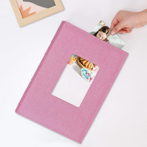 Vienrose Photo Album 4x6 300 Photos Linen Frame Cover with Memo Areas Photobook Large Capacity Slip-in Pictures Book for Wedding Baby Vacation, Pi...