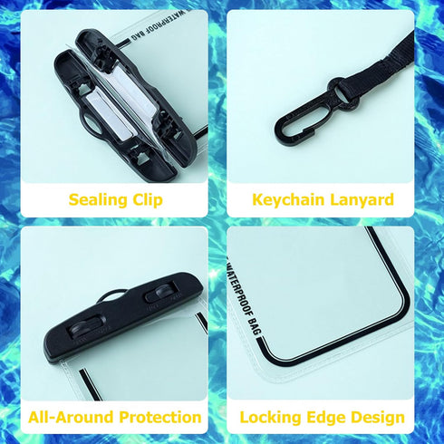 4 Pack Underwater Waterproof Phone Pouch, IPX8 Waterproof Phone Case with Lanyard, Multicolor Waterproof Case for iPhone 15 14 13 Pro Max Waterpro...
