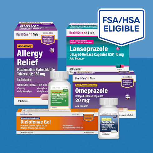 HealthCareAisle Allergy Relief - Fexofenadine Hydrochloride Tablets USP, 180 mg, 90 Tablets, Allergy Medication, Non-Drowsy 24-Hour Relief...
