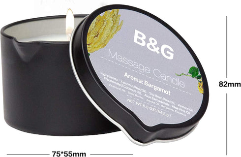 B & G Massage Candle - 6.5Oz Aromatherapy Scented Candle Moisturizing Luxurious Intimacy Relaxing Essential Oil Body Massage Candle for Home Spa -...