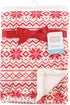 Hudson Baby Unisex Baby Plush Mink and Sherpa Blanket, Red Fair Isle, One Size...