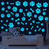 Dog Paw Print Stickers Glow in The Dark Wall Decals Pup Dog Room Decor Stickers Vinyl Dog Paw Bone Wall Decals Removable Animal Footprint Decal fo...