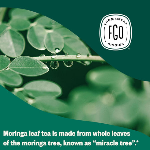 FGO Organic Moringa Mint Tea, 20 Count, Eco-Conscious Herbal Tea Bags, Resealable Bag, Caffeine Free, Packaging May Vary (Pack of 1)...
