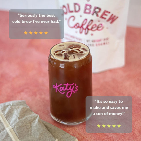 Drink Katy’s Cold Brew Coffee Packs, 6 Large Ready-to-Brew Pitcher Packets, No More Messy Cold Brew, Smooth & Delicious Dark Roast Brazilian Craft...