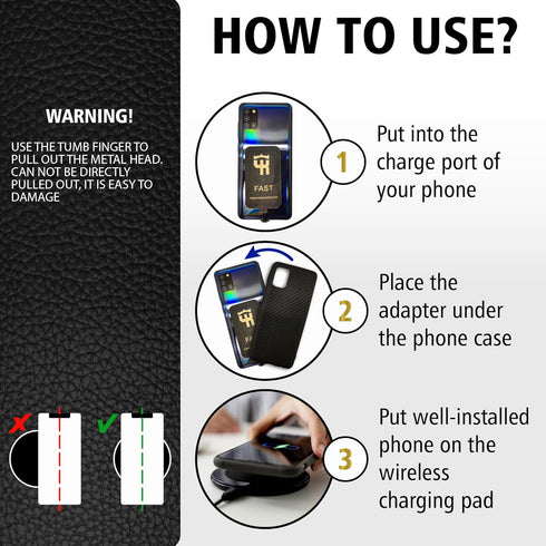 2000 mAh Qi Receiver Type A for Samsung Galaxy J7 J8 J6 J3 A7 A8 - LG K40 K30 K20 K10 V10 Stylo 2 3 - Qi Wireless Charging Adapter Type A......